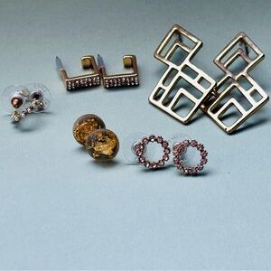 Earring Bundle / Grab Bag – 5 Pairs – Loft – Gold-Tone & Crystal Styles